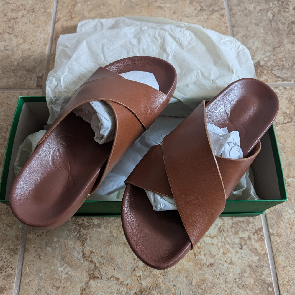 JCrew Leather Slides